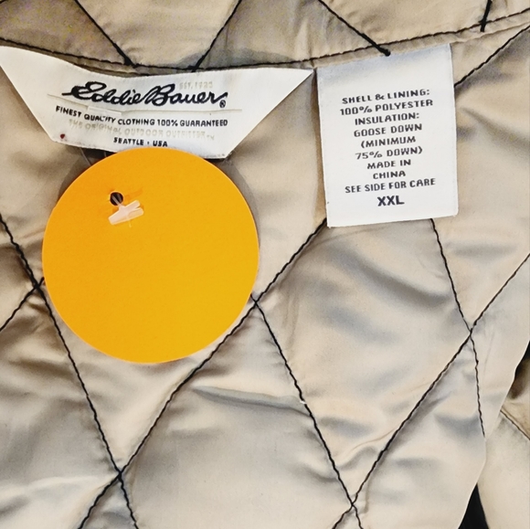 [XXL] Eddie Bauer Navy & Tan Quilted Jacket - Picture 4 of 13